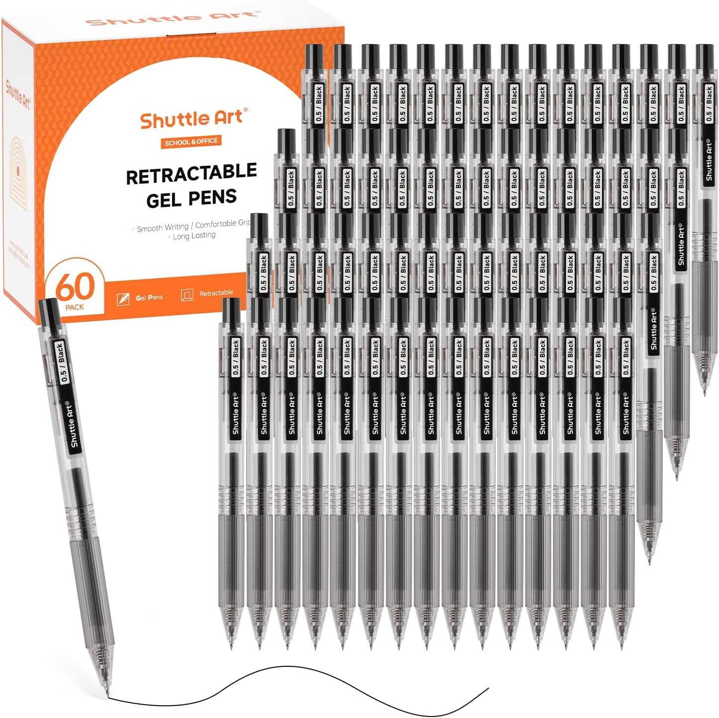 Gel Ink Pen Set - Shuttle Art Black Gel Pens, Ink