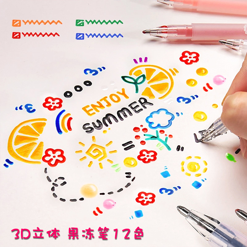 3D Ba Chiều Jelly Màu Bút Bút  - đánh giá và giá Gel Ink Pen Set