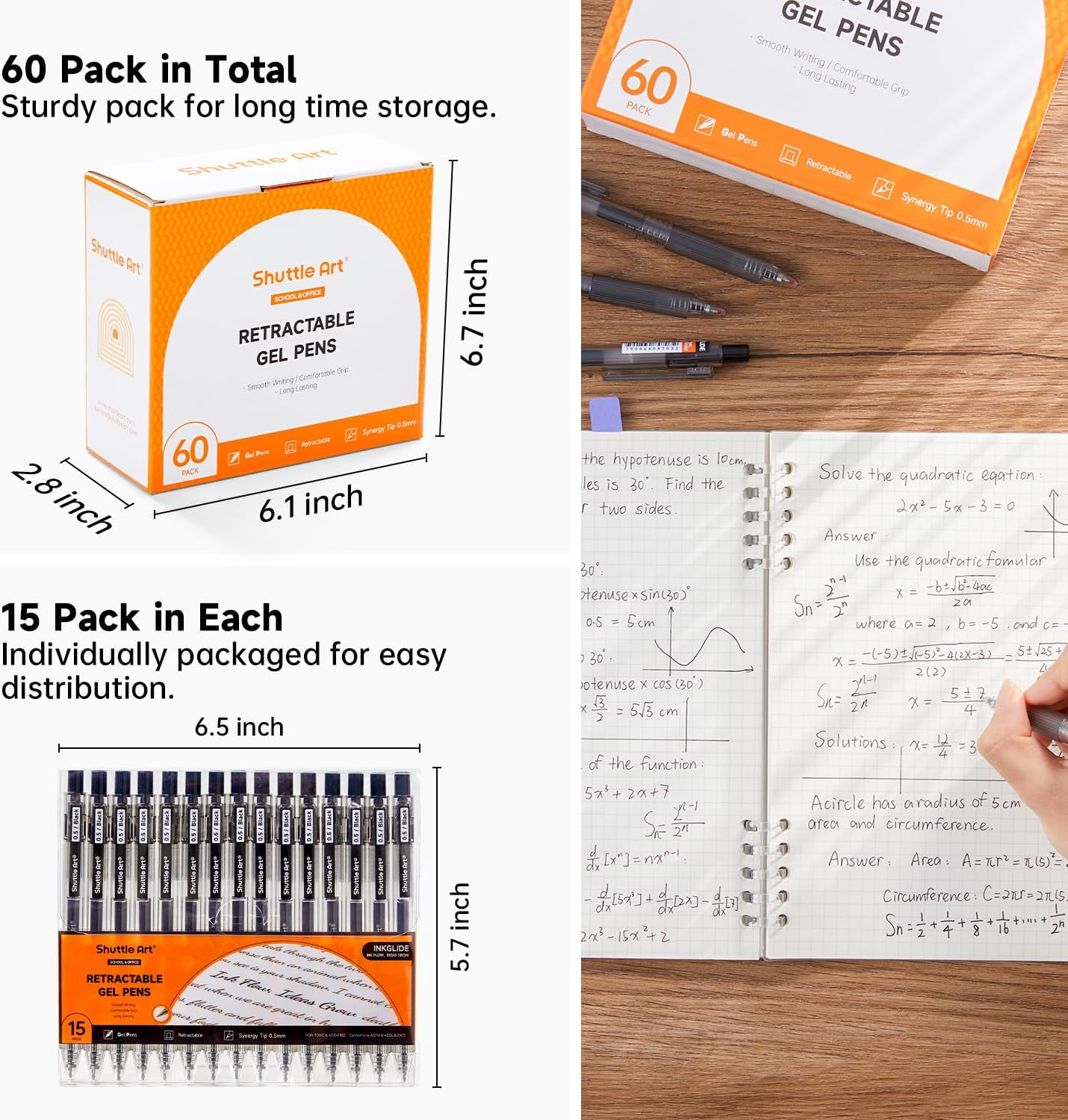Shuttle Art Black Gel Pens, In - đánh giá và giá Gel Ink Pen Set