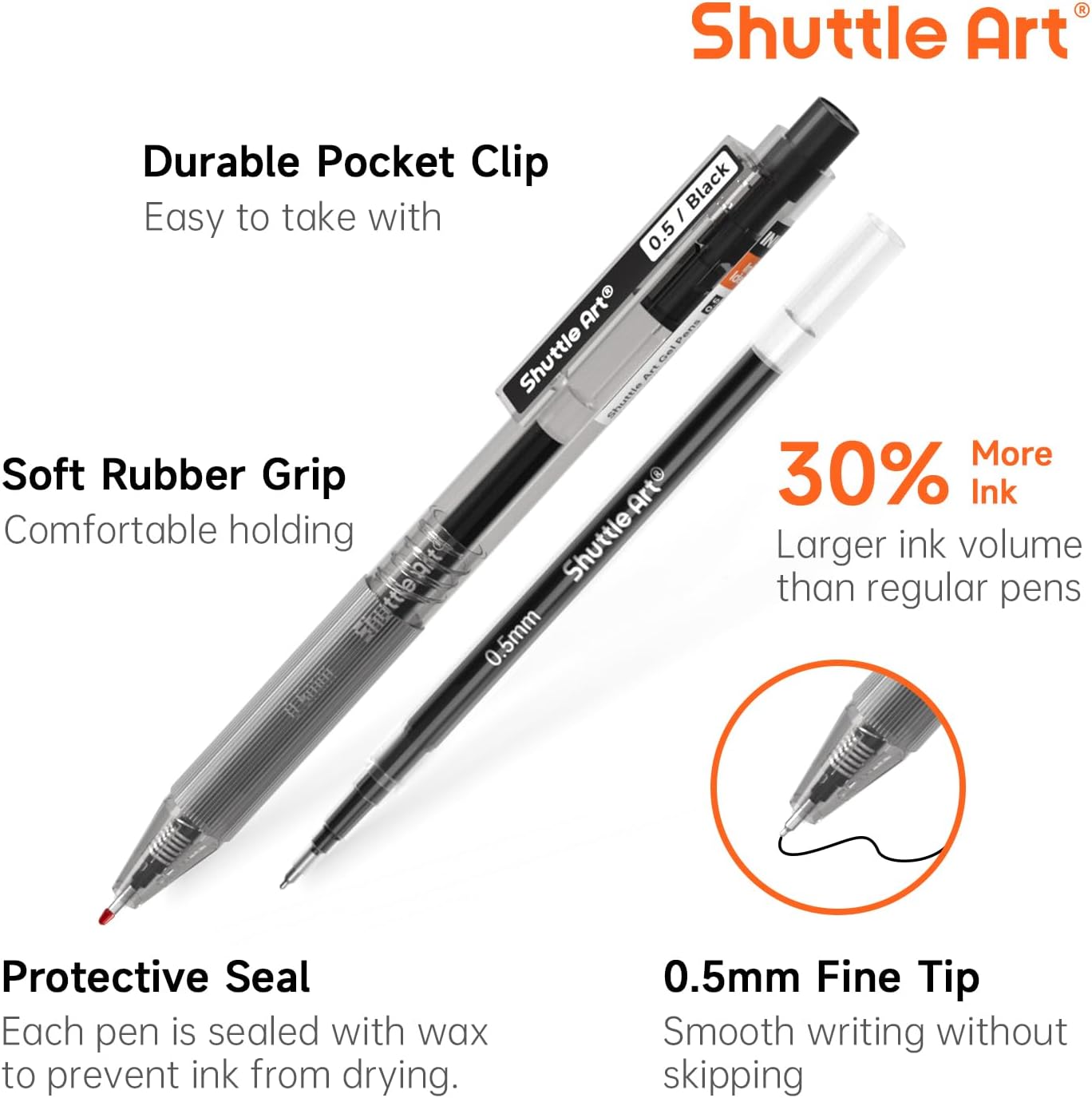 Shuttle Art Black Gel Pens, In - đánh giá và giá Gel Ink Pen Set