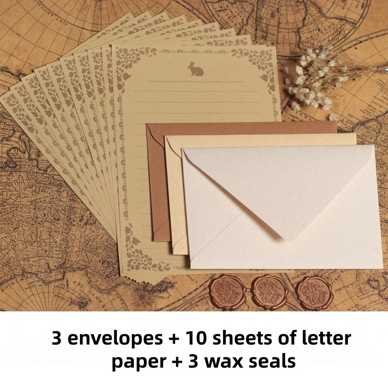 16PCS Vintage Linen Envelopes  - đánh giá và giá Wax Seal Stamp Kit