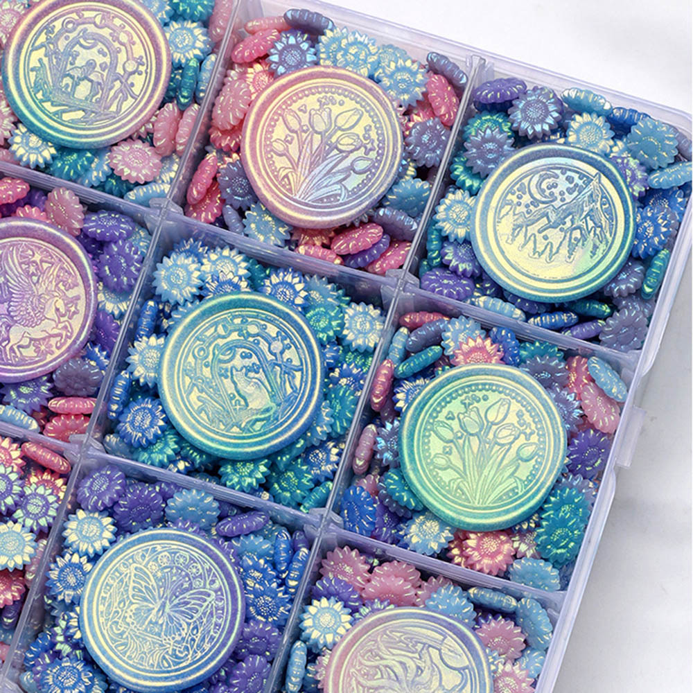 100pcs Mixed Color Glitter Dre - đánh giá và giá Wax Seal Stamp Kit