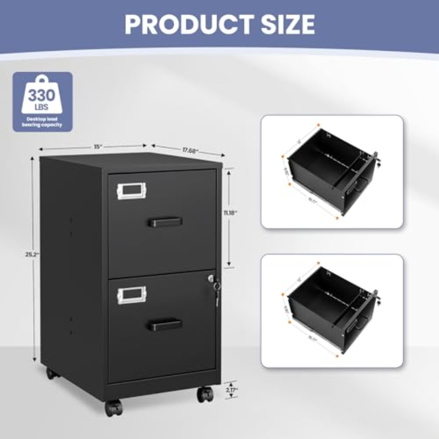 2-Drawer Rolling File Cabinet  - đánh giá và giá File Folder Hanging