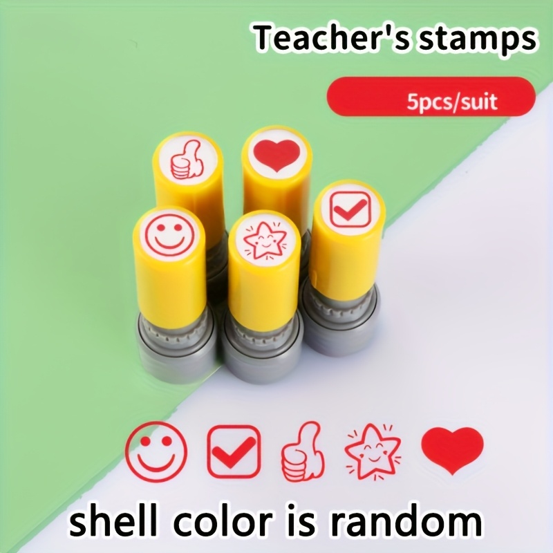 Colorful Teacher Stamps 5pcs S - đánh giá và giá Self Inking Stamp