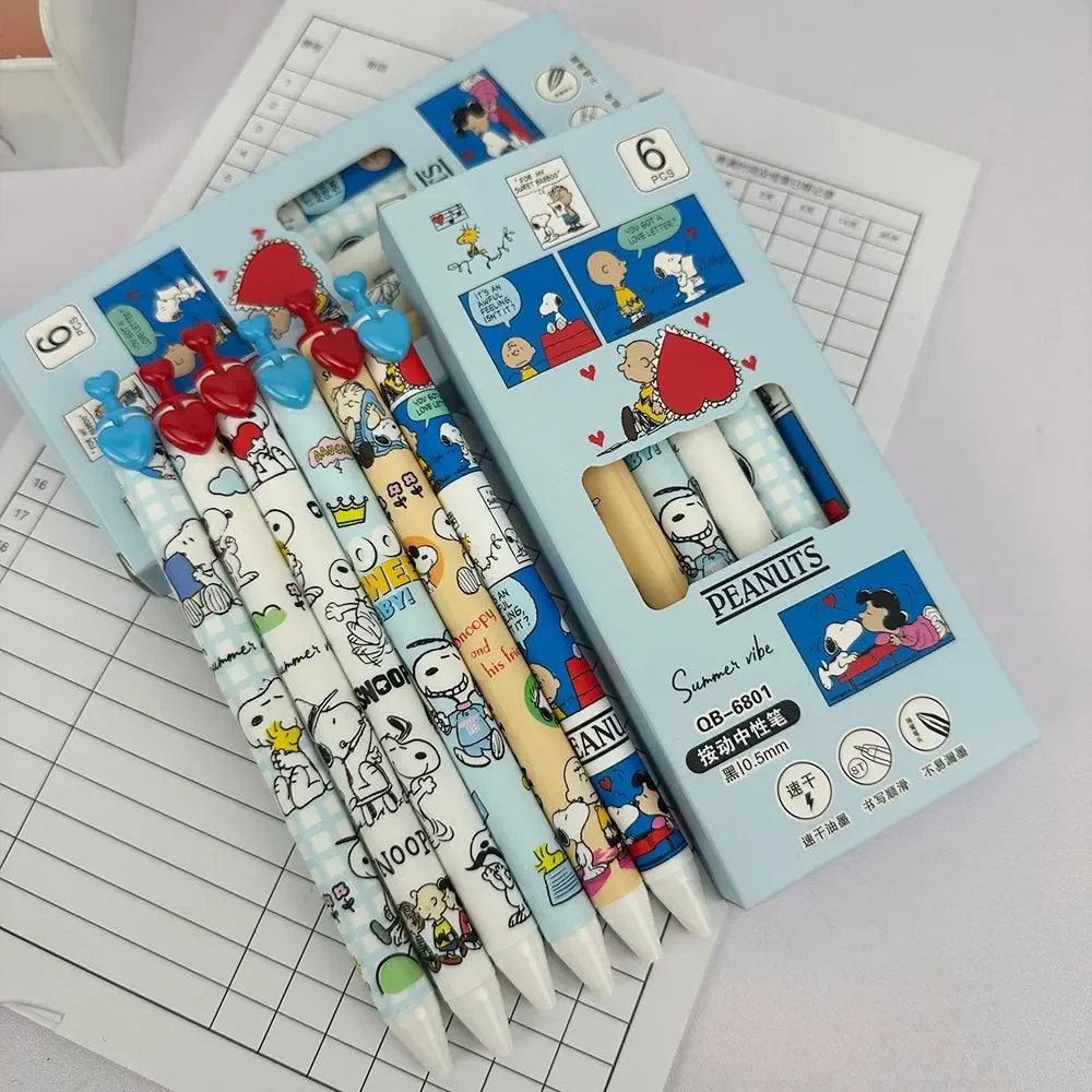 6 Pcs Snoopy Gel Pen Set 0.5mm - đánh giá và giá Gel Ink Pen Set