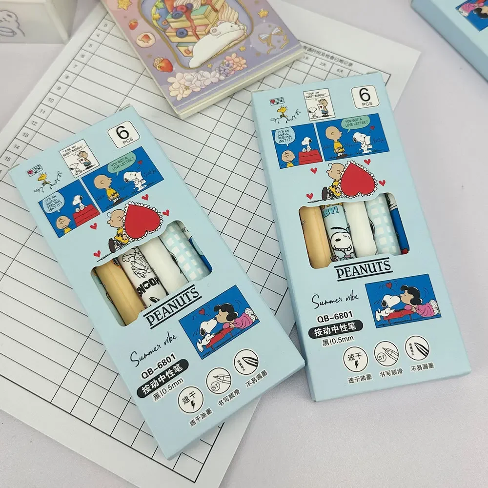 6 Pcs Snoopy Gel Pen Set 0.5mm - đánh giá và giá Gel Ink Pen Set